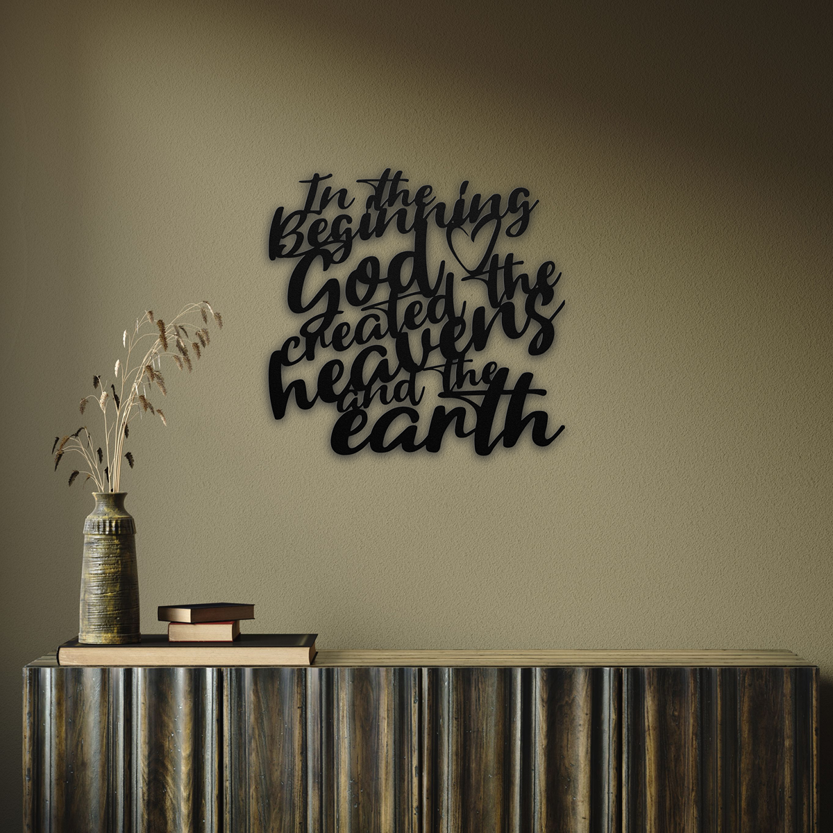 Christian Wall Decor Featuring Genesis 1:1 "In the beginning God created the heavens and the earth"