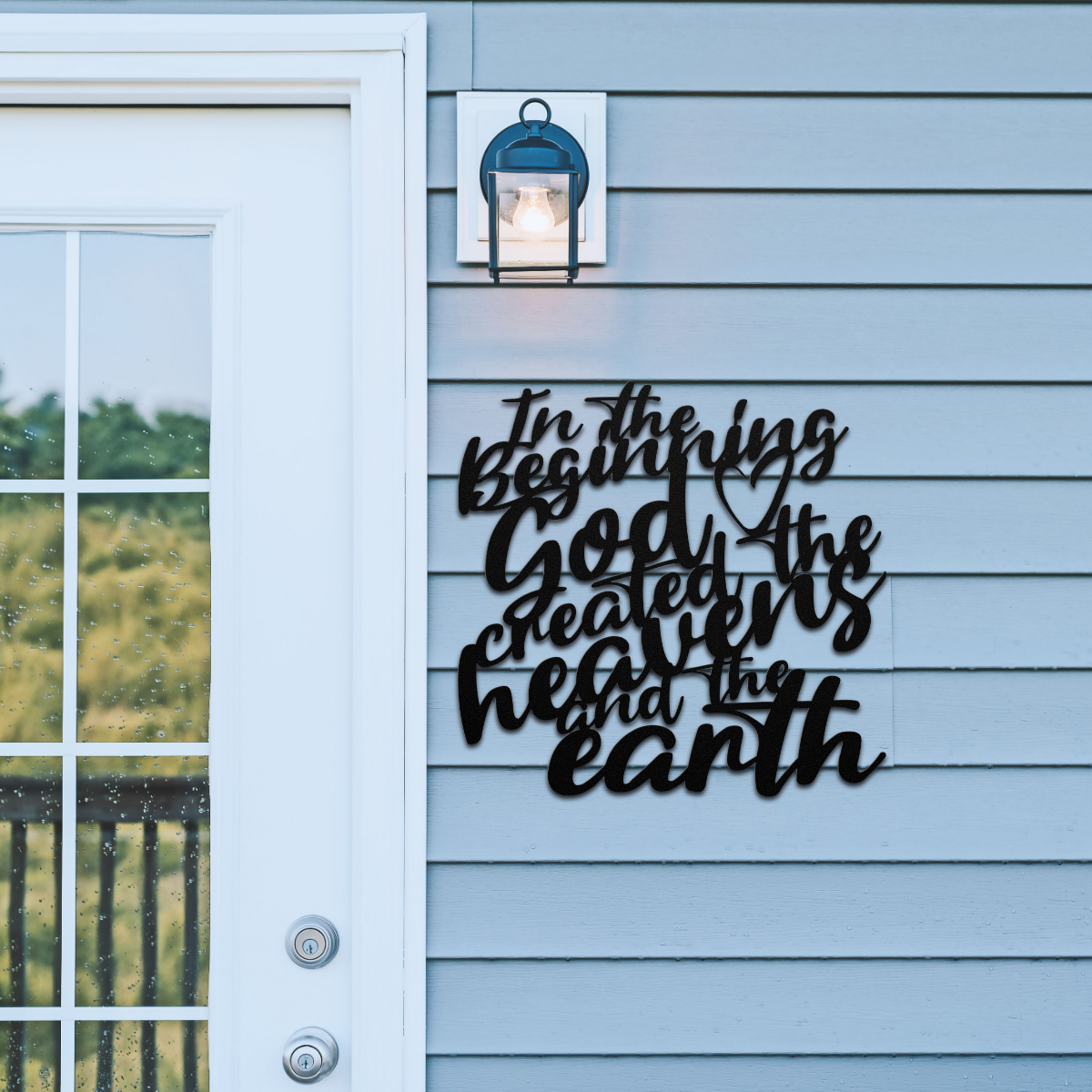 Christian Wall Decor Featuring Genesis 1:1 "In the beginning God created the heavens and the earth"